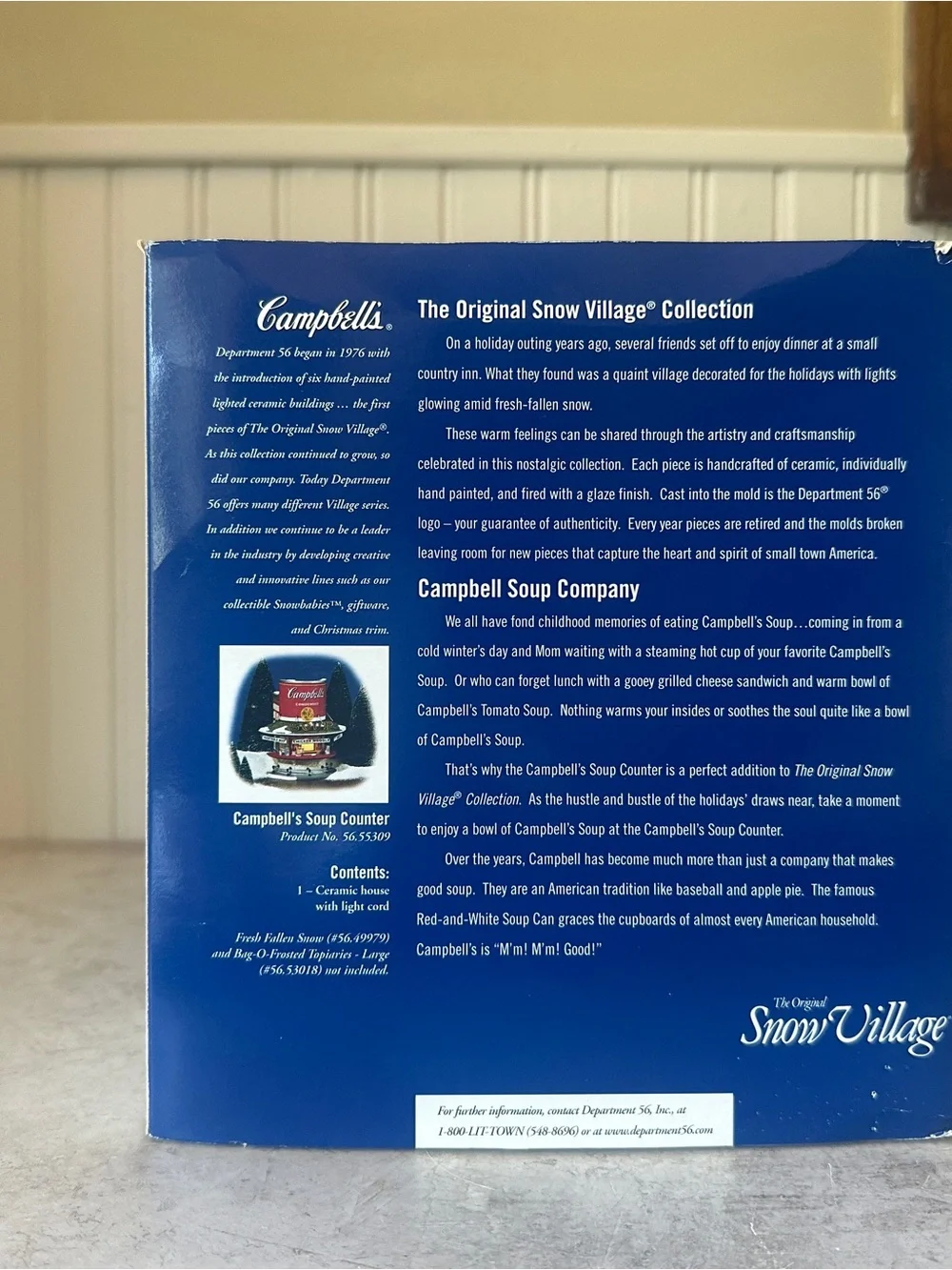 Dept 56 Snow Village Campbell's Soup Counter 55309 Complete EUC 2002 Christmas